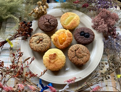 (グルテンフリー)おからとお水のマフィン14個/お花とハーブブレンドティーの詰め合わせ☆